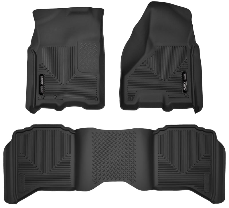 Husky Liners 09-18 Dodge Ram 1500 Crew Cab X-Act Contour Front & Second Seat Floor Liners - Black