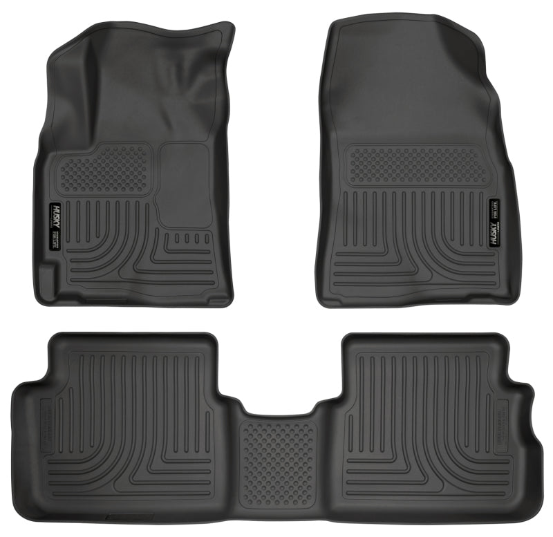 Husky Liners 09-12 Toyota Corolla/Matrix/Pontiac Vibe (FWD) WeatherBeater Combo Black Floor Liners